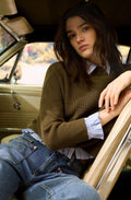 Burnt Olive Funnel Neck Jumper