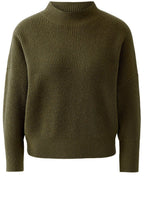 Burnt Olive Funnel Neck Jumper