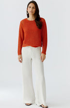 Burnt Tangarine Open Weave Pullover