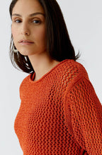 Burnt Tangarine Open Weave Pullover