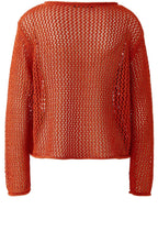 Burnt Tangarine Open Weave Pullover