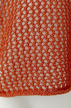 Burnt Tangarine Open Weave Pullover