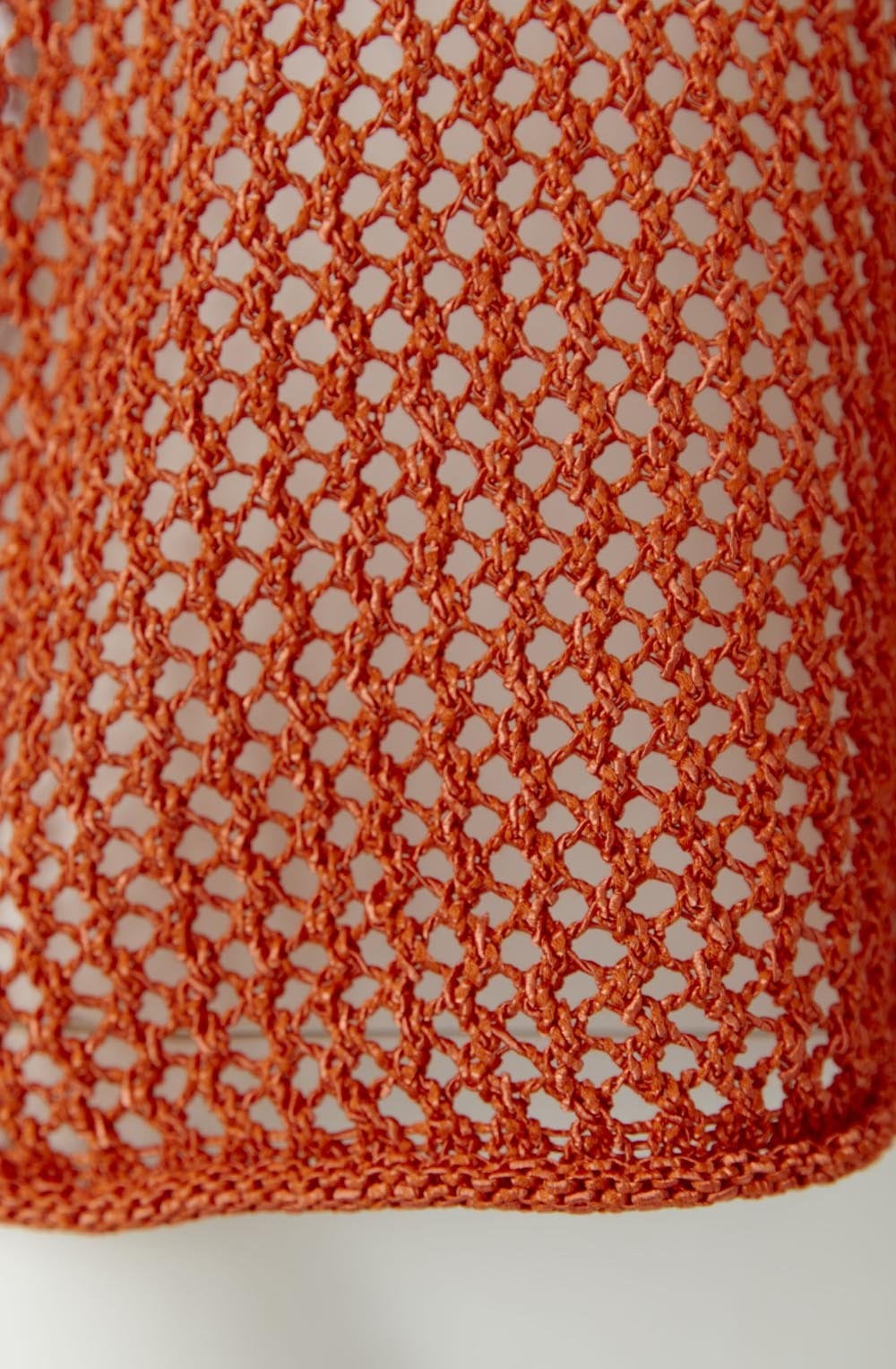 Burnt Tangarine Open Weave Pullover