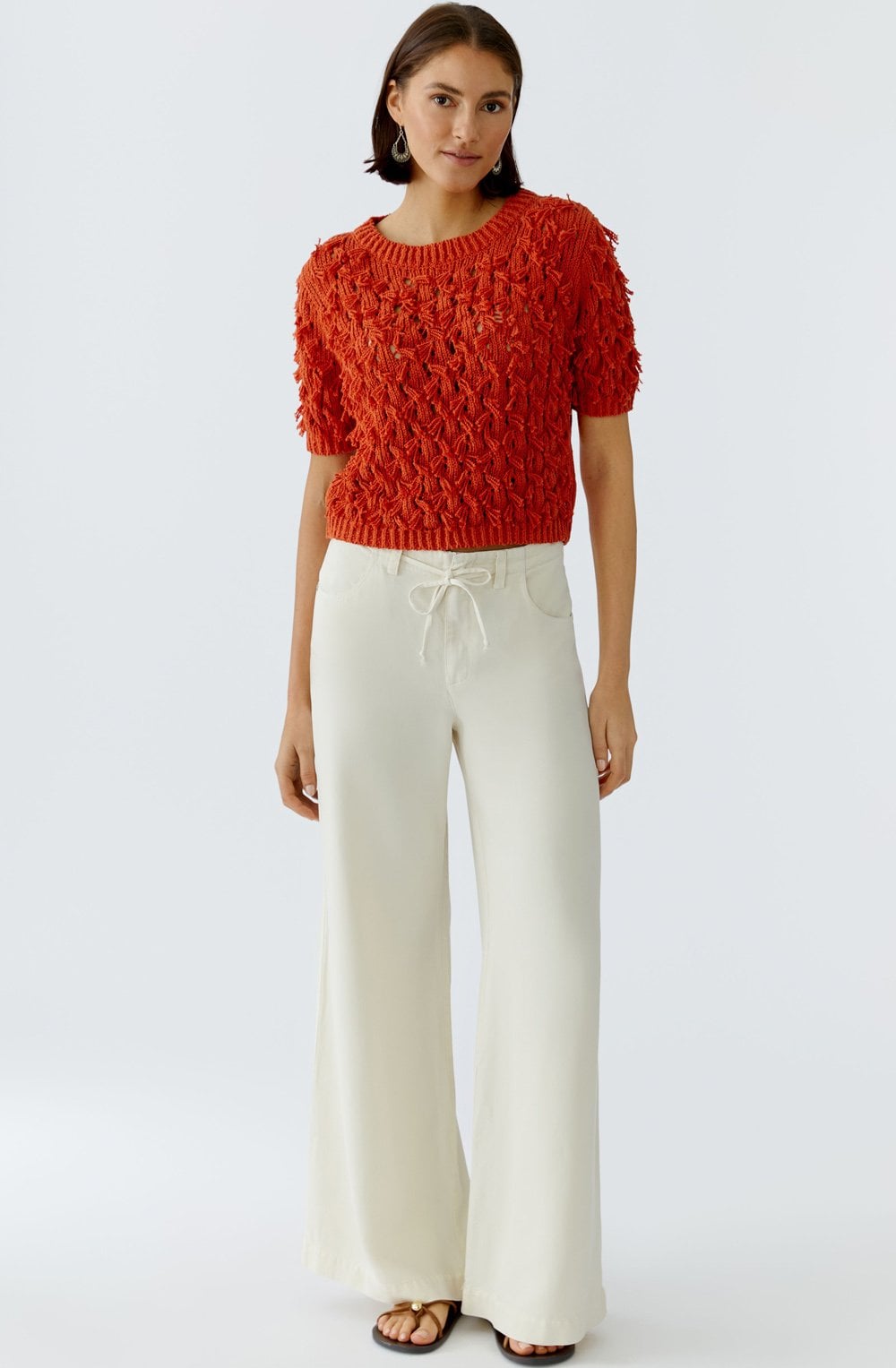 Burnt Tangerine Textured Jumper