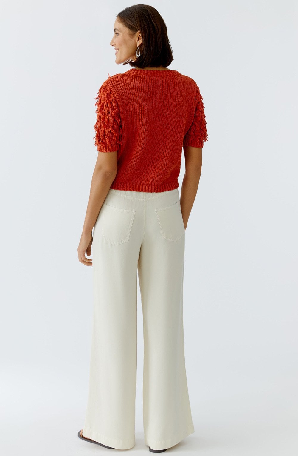 Burnt Tangerine Textured Jumper