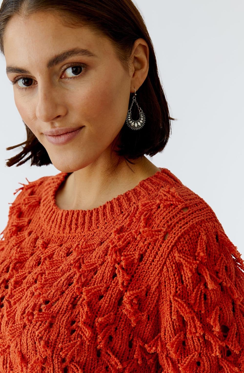 Burnt Tangerine Textured Jumper
