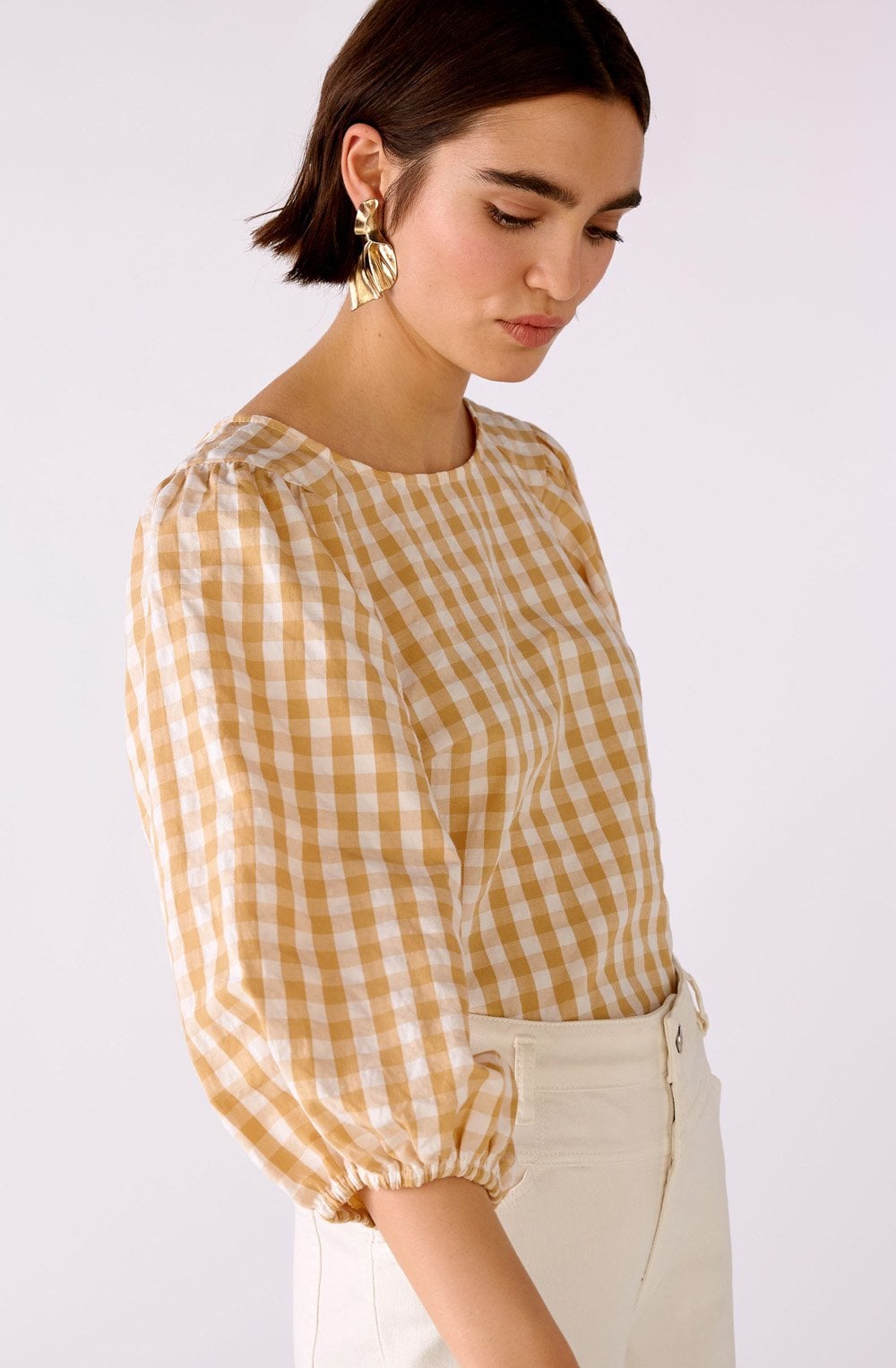 Butter and Cream Checked Blouse
