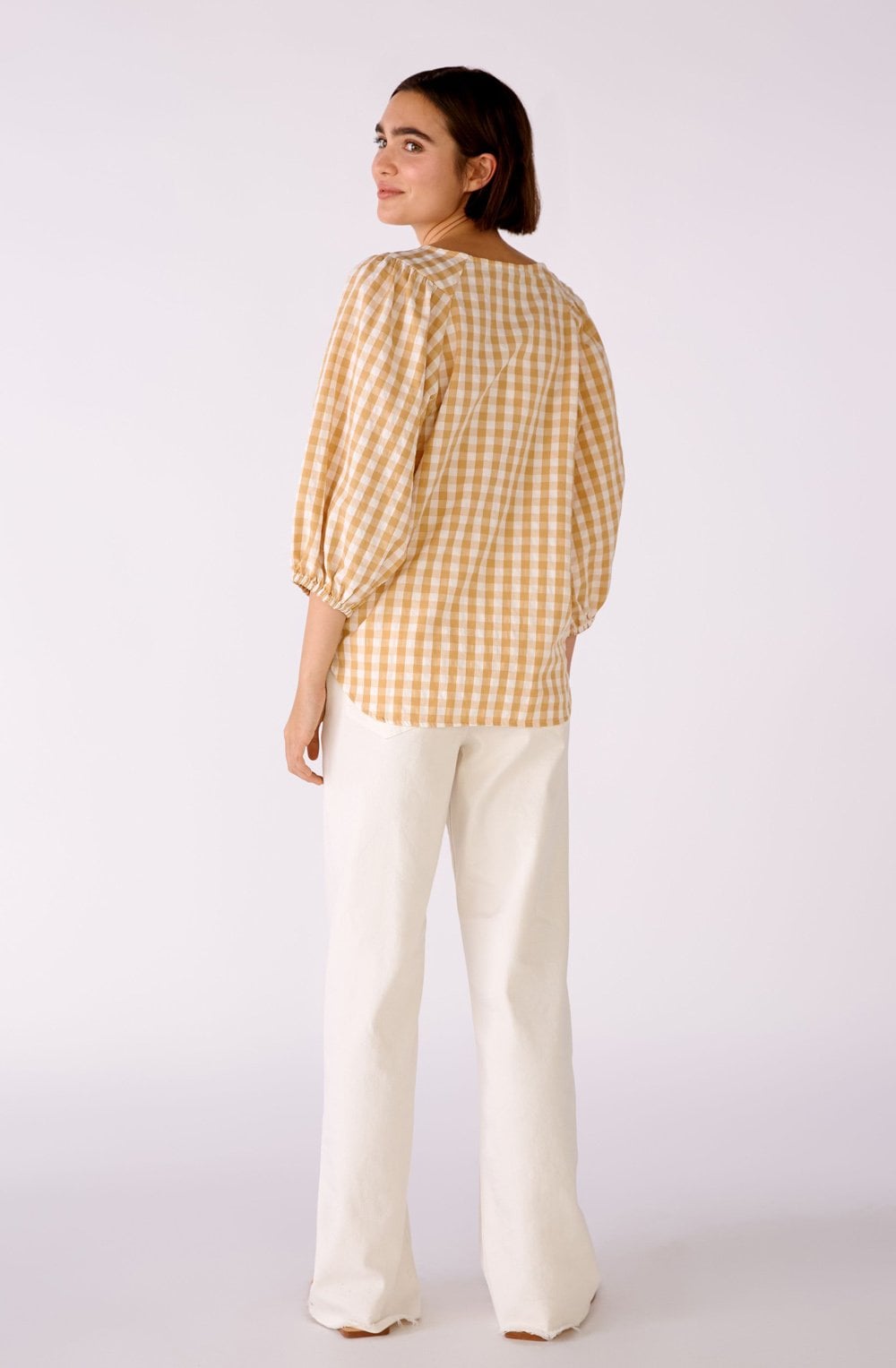 Butter and Cream Checked Blouse