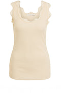 Butter Yellow Lace Detail Vest Top