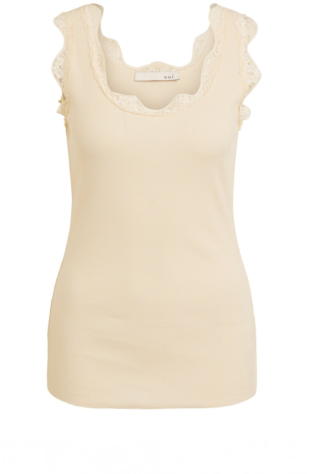 Butter Yellow Lace Detail Vest Top