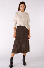 Camel and Black Semi Sheer Pleated Skirt