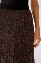 Camel and Black Semi Sheer Pleated Skirt