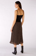 Camel and Black Semi Sheer Pleated Skirt