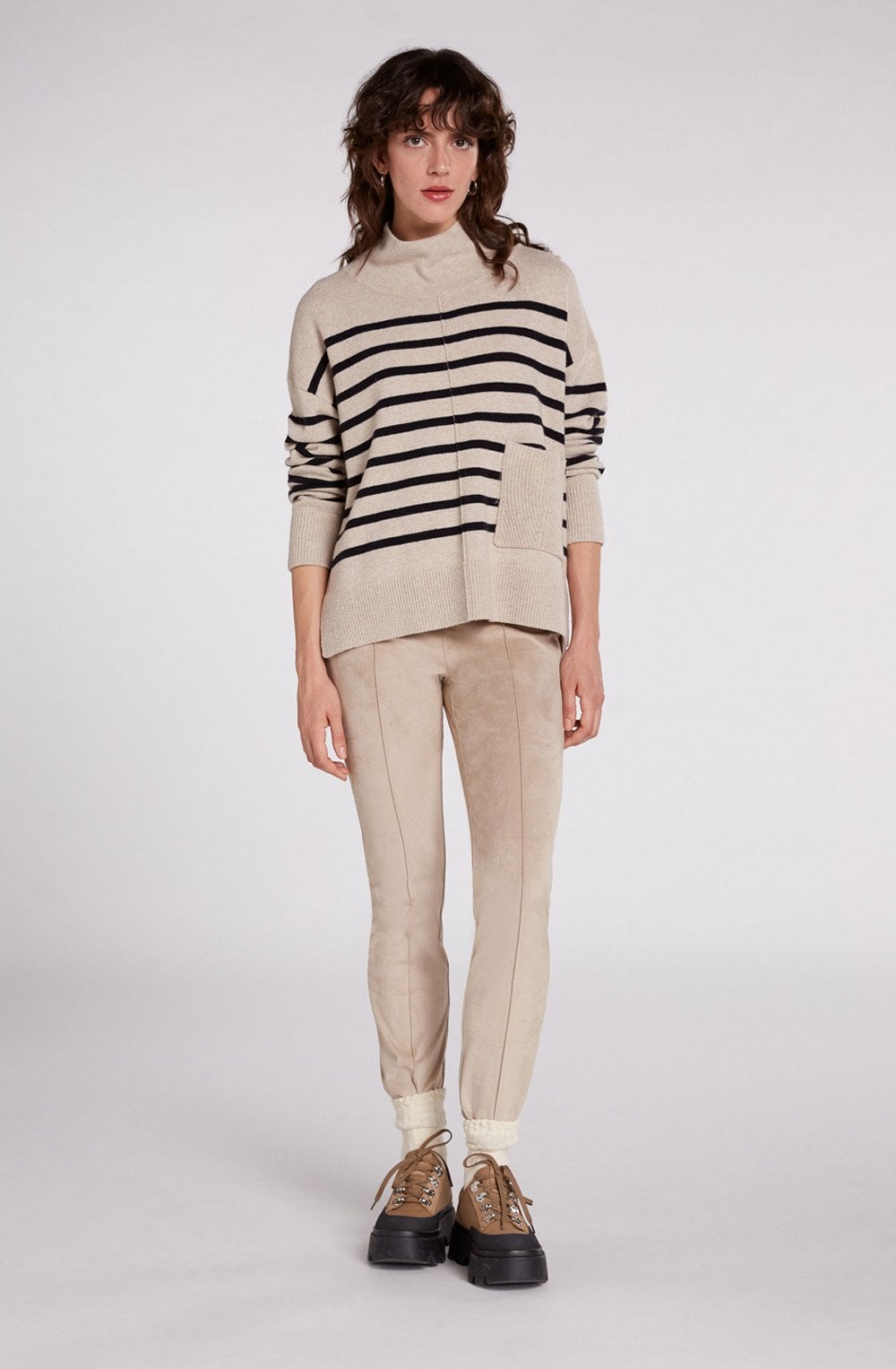Camel and Black Stripe Jumper