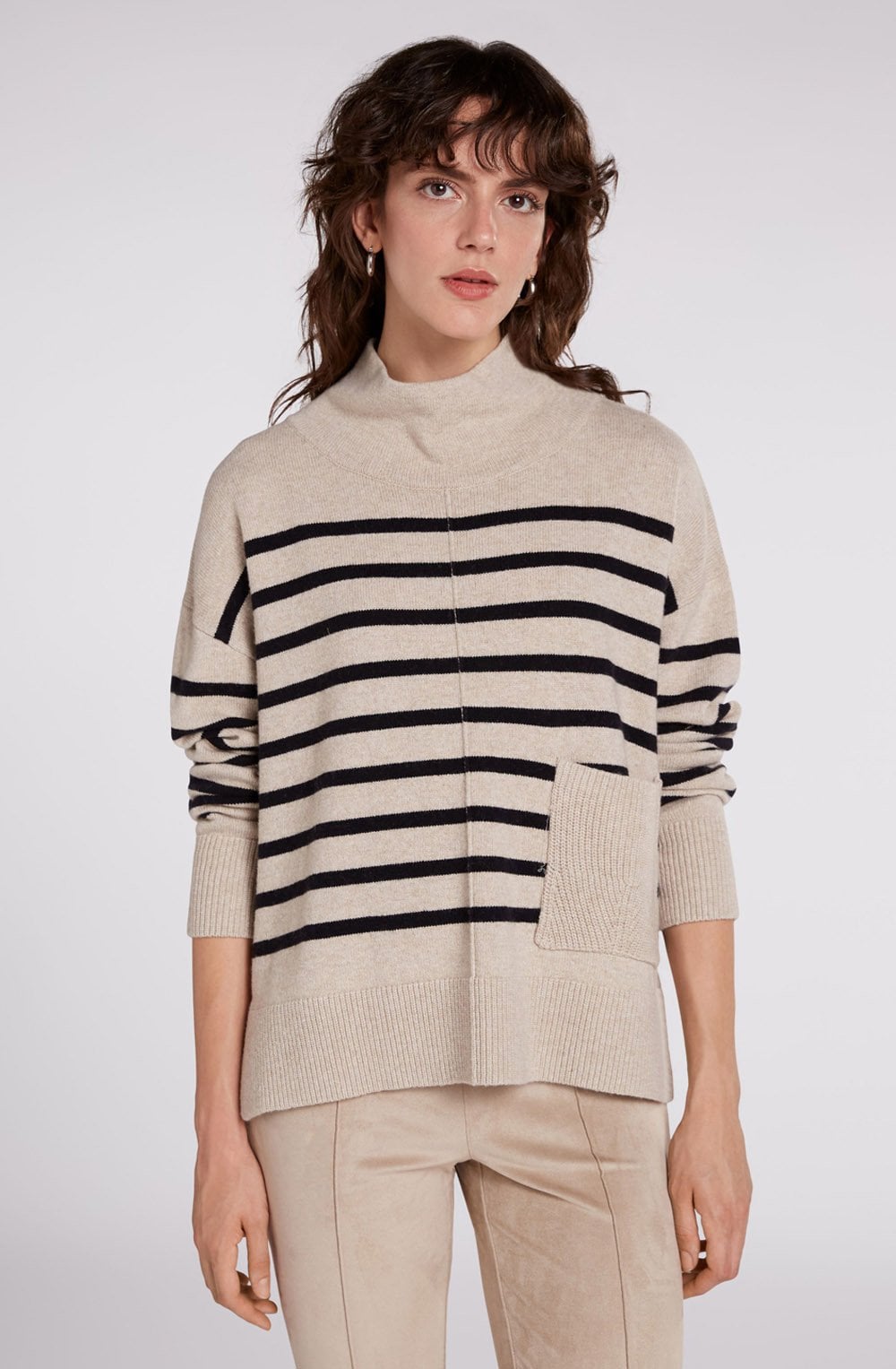 Camel and Black Stripe Jumper