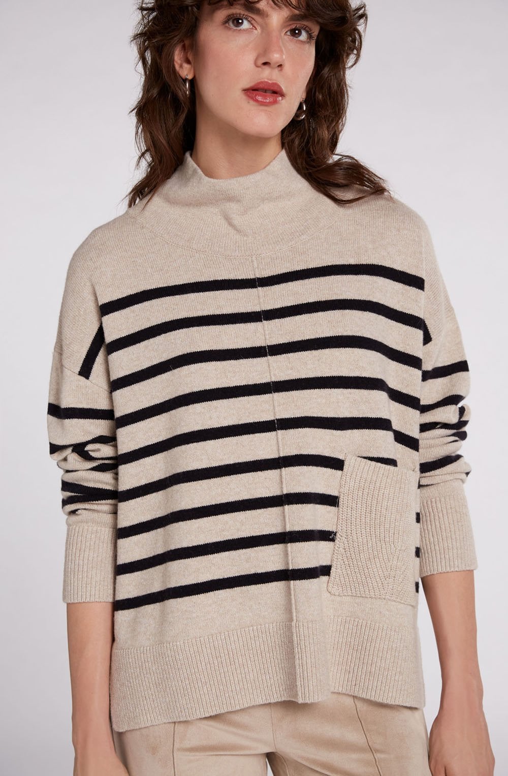 Camel and Black Stripe Jumper