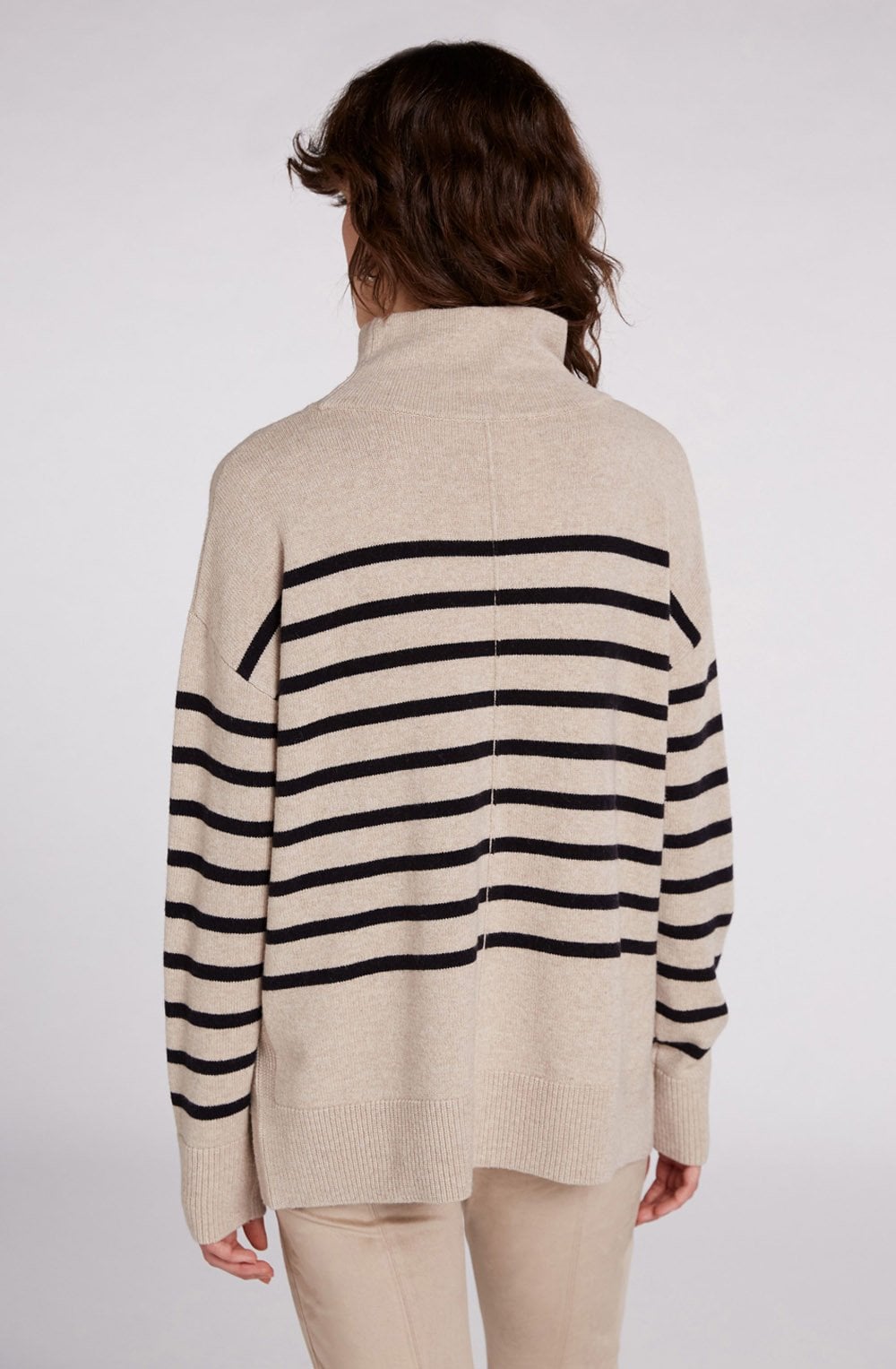 Camel and Black Stripe Jumper