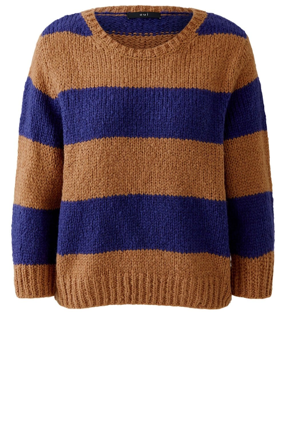 Camel and Blue Stripe Angel Yarn Jumper