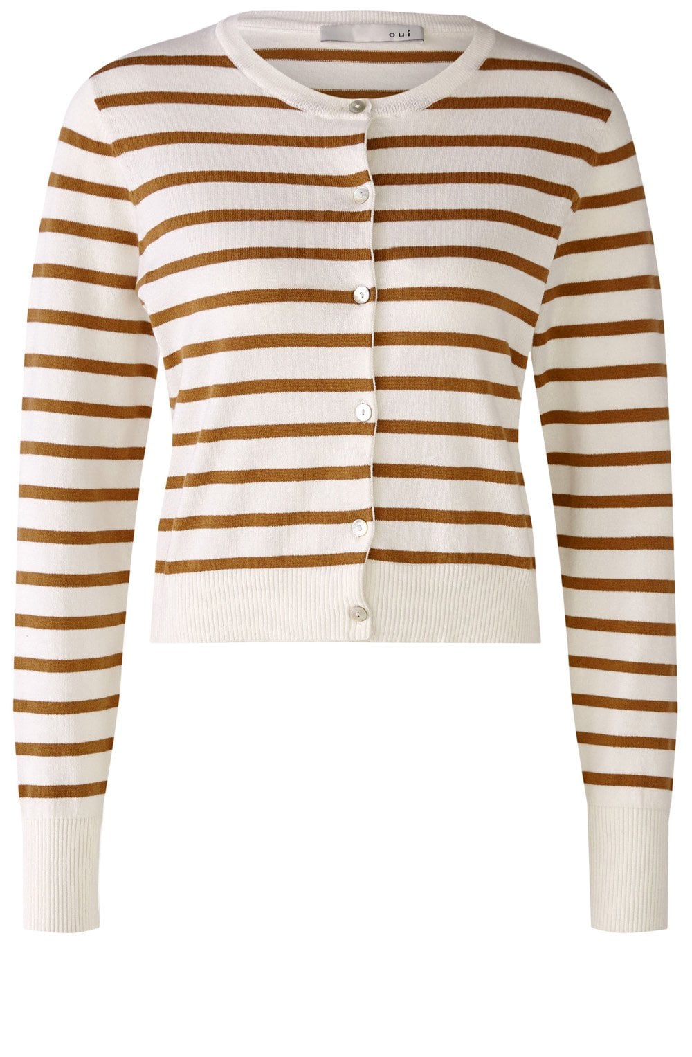 Camel and Cream Striped Cardigan