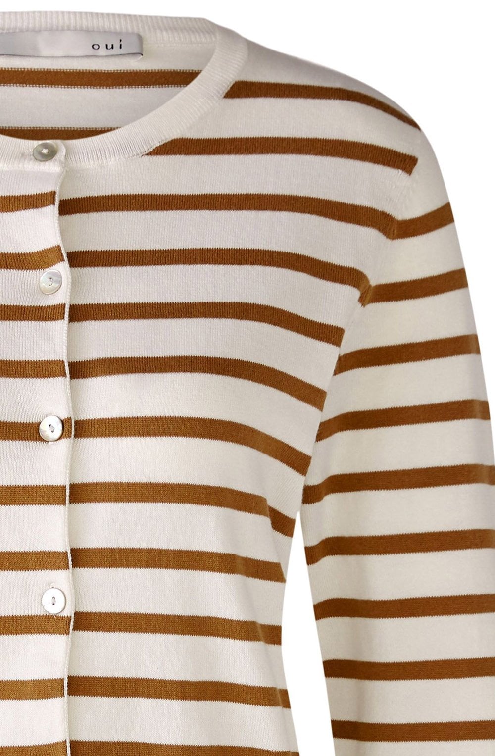 Camel and Cream Striped Cardigan