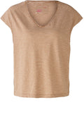 Camel and Stone White Striped T Shirt