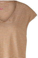 Camel and Stone White Striped T Shirt
