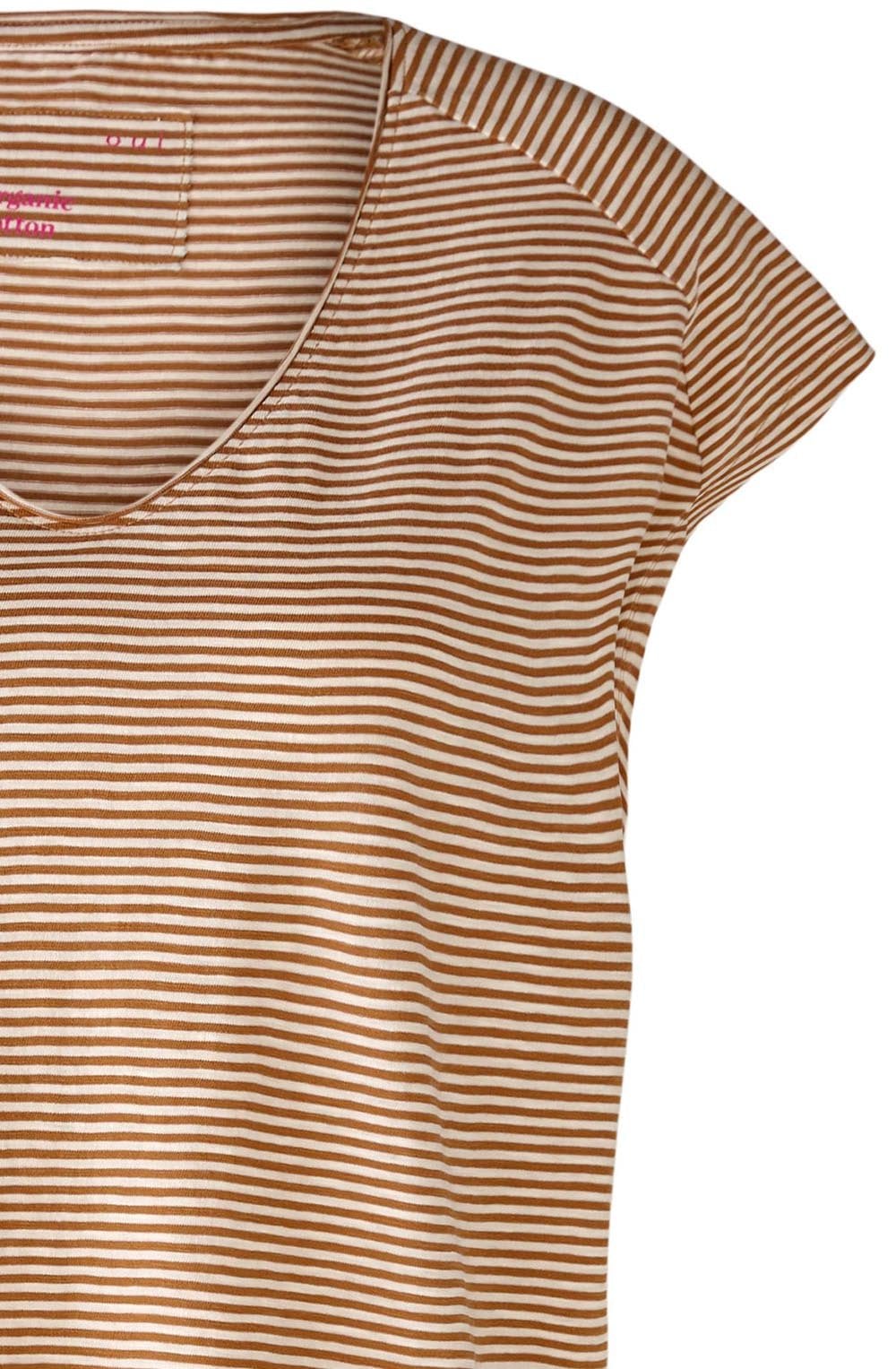 Camel and Stone White Striped T Shirt