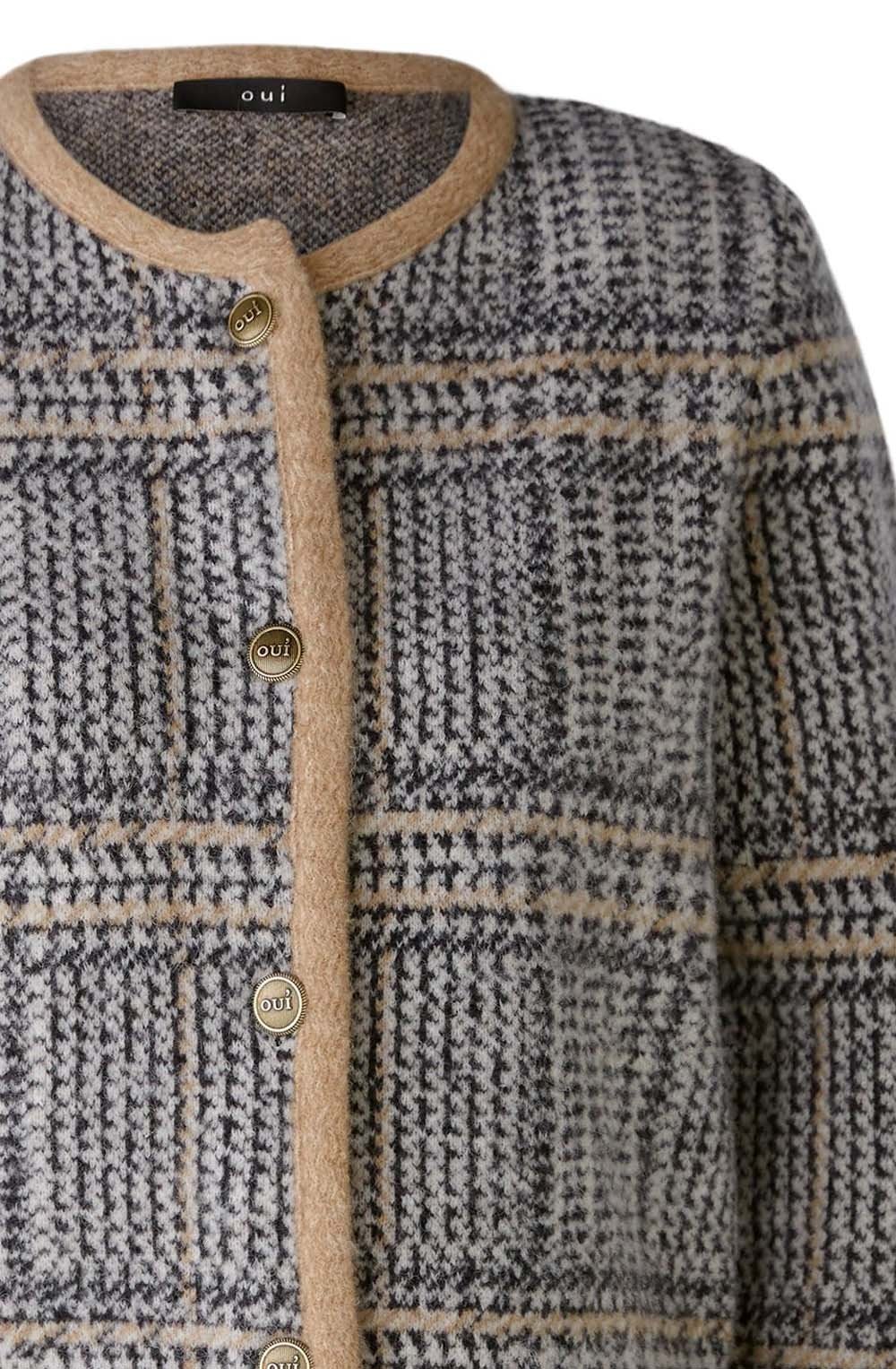 Camel Black Alpaca and Wool Cardigan