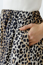 Camel Black Animal Print A Line Midi Skirt