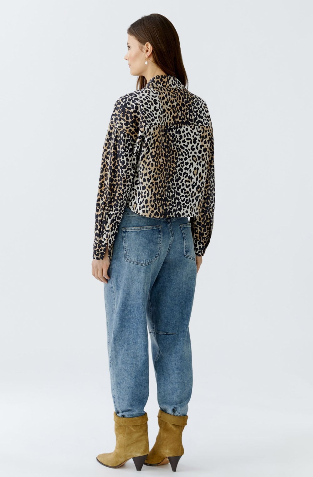 Camel Black Animal Print Box Shirt