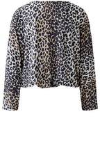 Camel Black Animal Print Drawstring Blouse