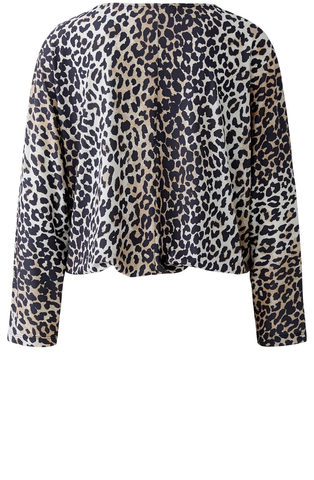 Camel Black Animal Print Drawstring Blouse
