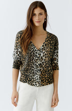 Camel Black Animal Print Reversible Cardigan