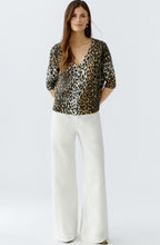 Camel Black Animal Print Reversible Cardigan