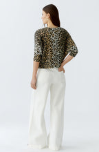 Camel Black Animal Print Reversible Cardigan