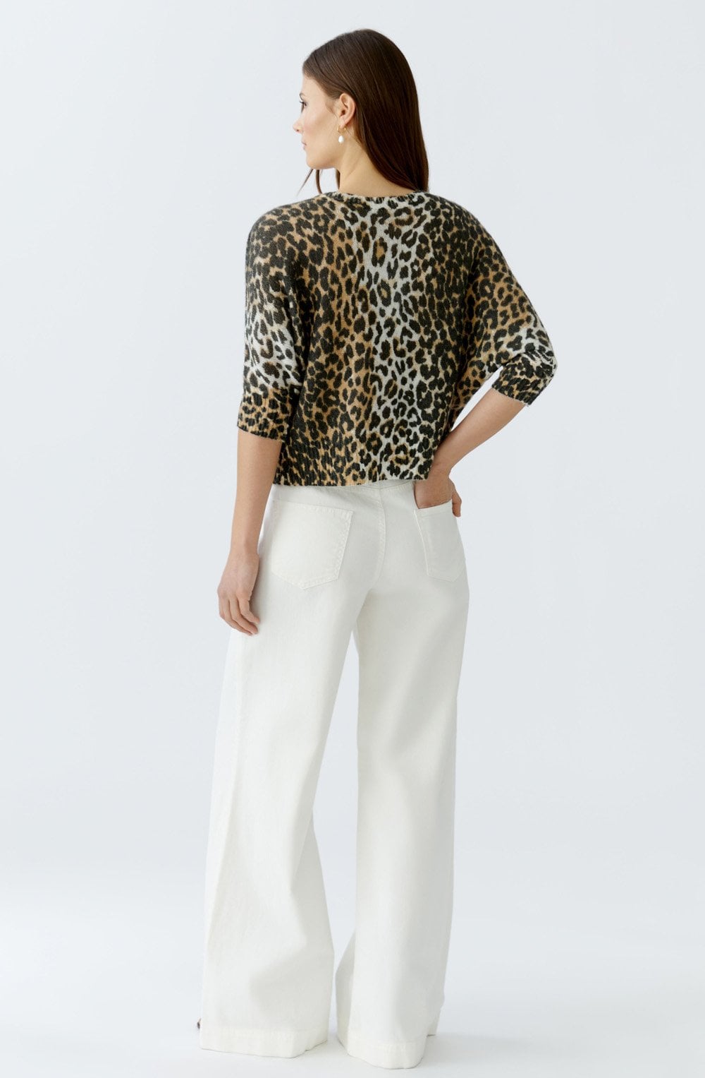Camel Black Animal Print Reversible Cardigan