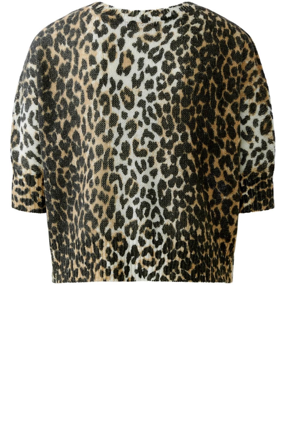 Camel Black Animal Print Reversible Cardigan