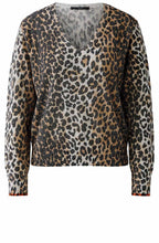 Camel Black Animal Print Shimmer Pullover