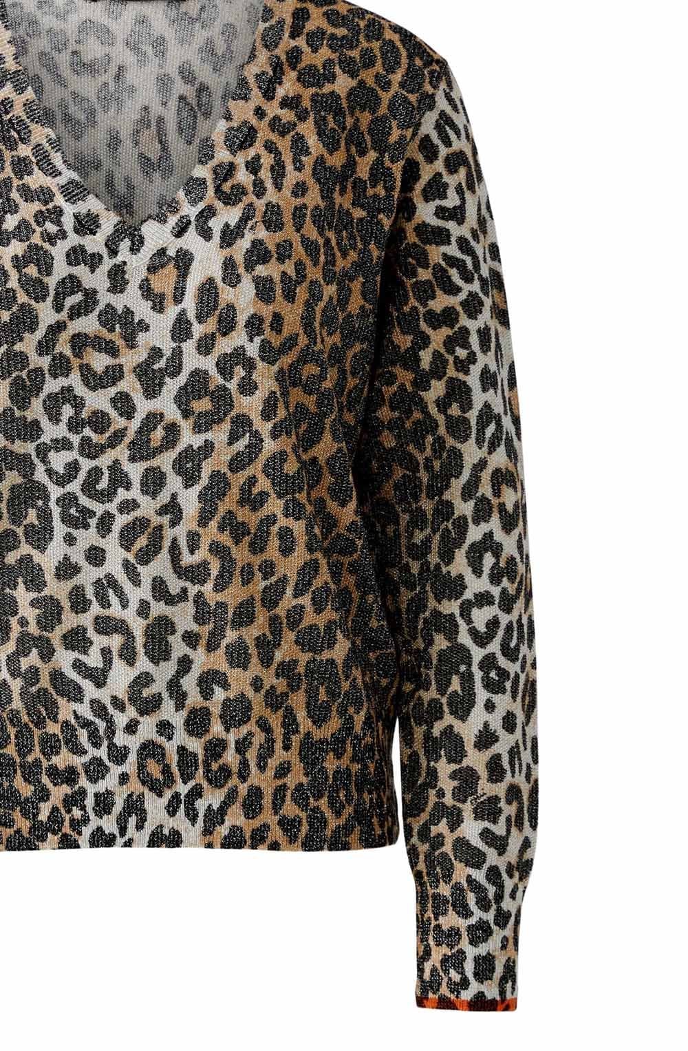 Camel Black Animal Print Shimmer Pullover