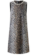 Camel Black Leo Print A Line Dress