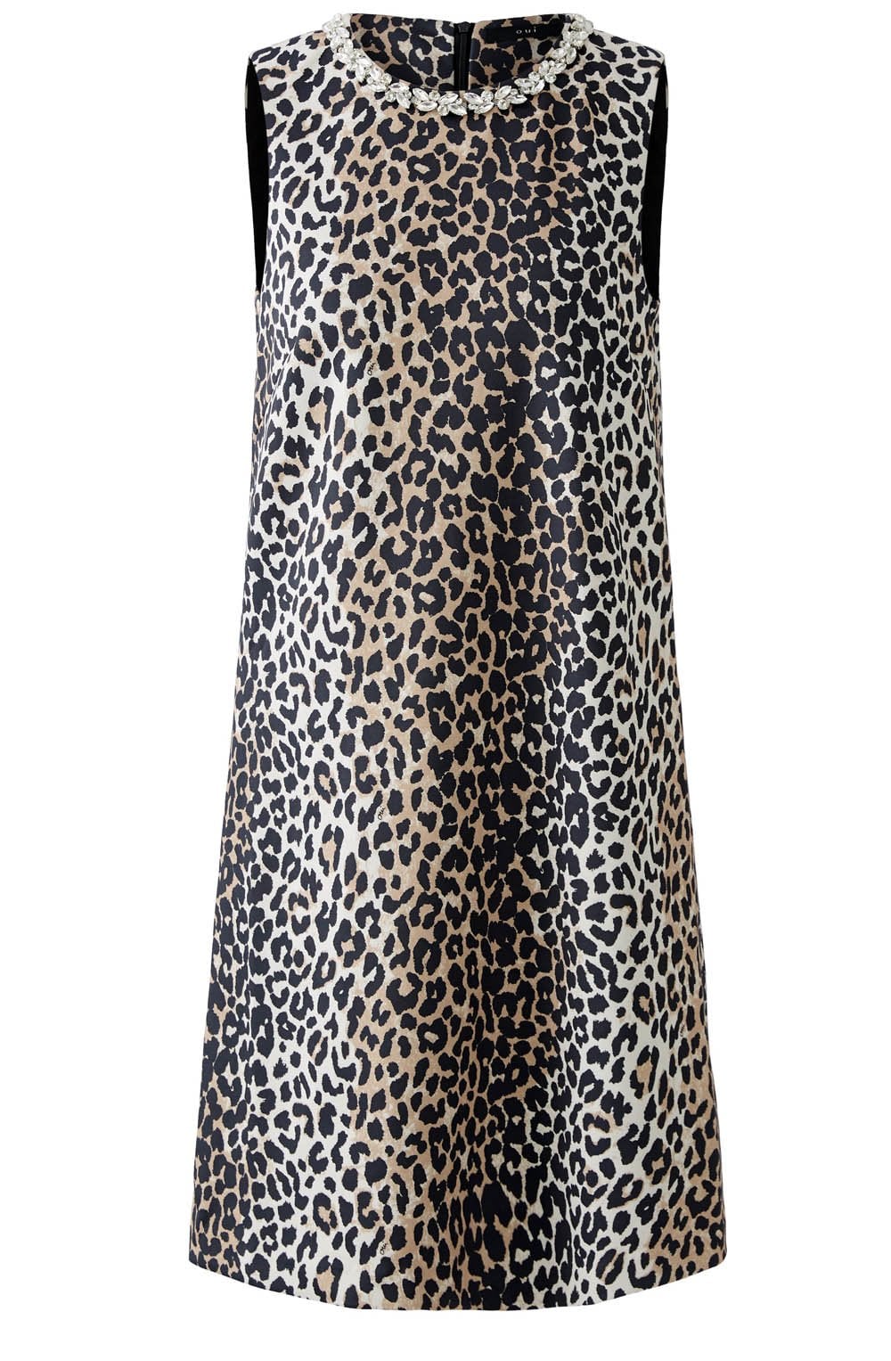 Camel Black Leo Print A Line Dress