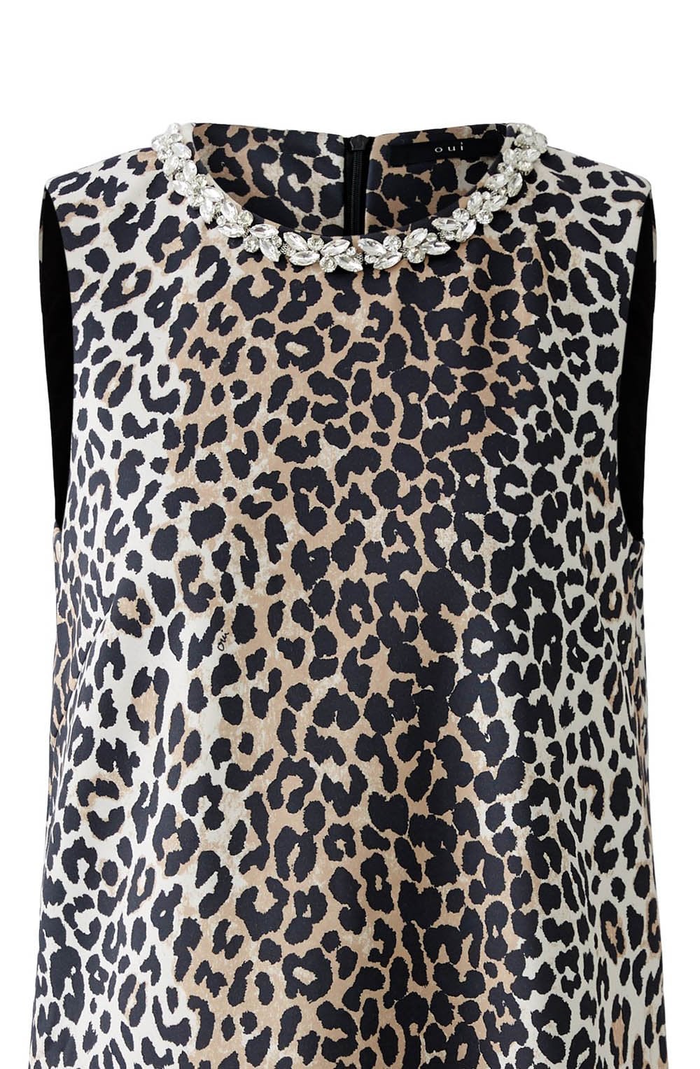 Camel Black Leo Print A Line Dress