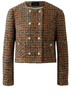Camel Black Woven Check Jacket