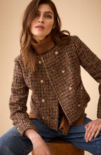 Camel Black Woven Check Jacket