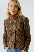 Camel Black Woven Check Jacket