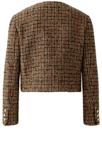 Camel Black Woven Check Jacket