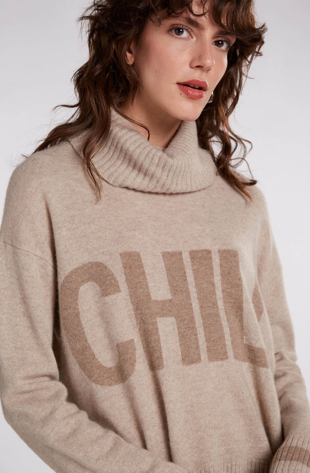 Camel & Brown Chill Print Jumper