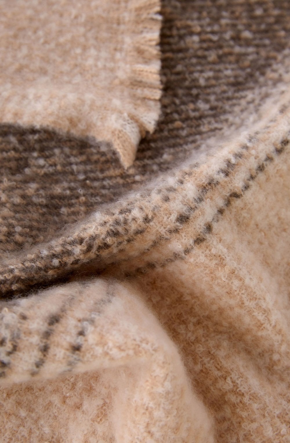Camel Brown Chunky Knit Scarf