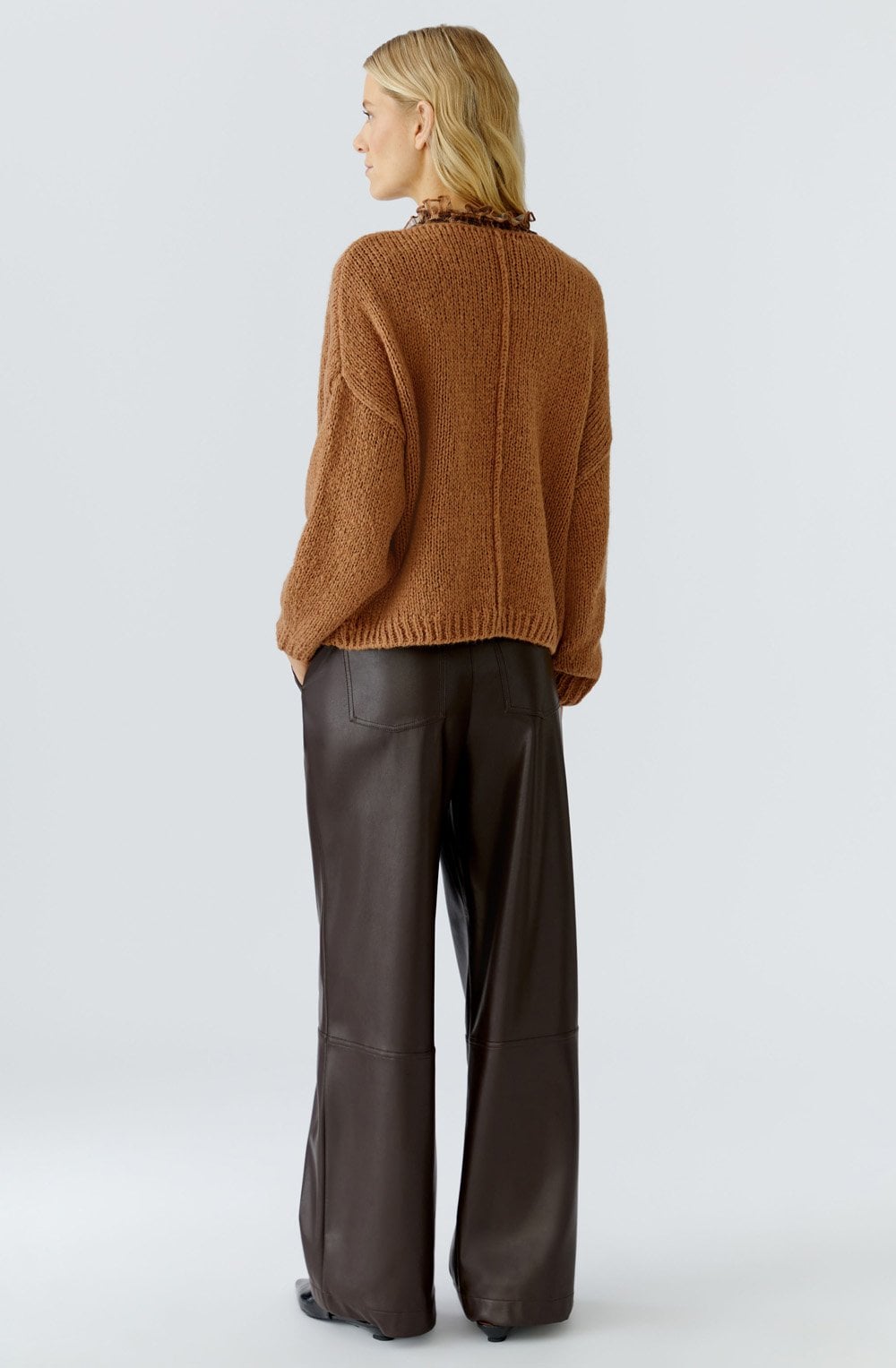 Camel Chunky Knit Oversized Jumper