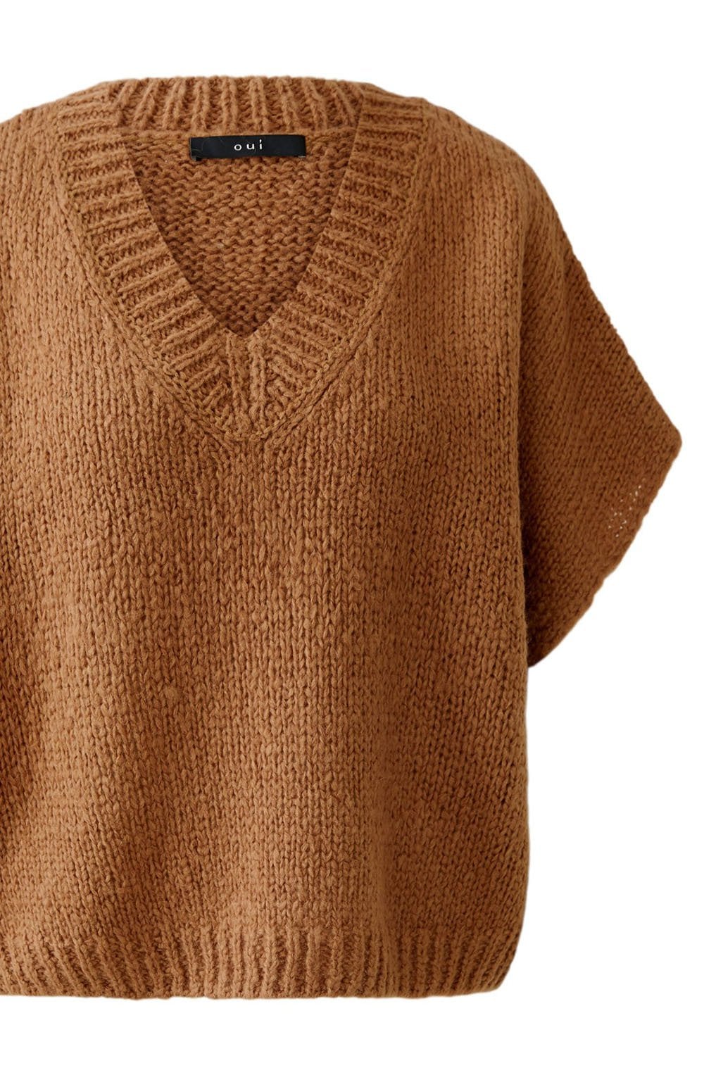 Camel Chunky Knit Poncho Style Slipover